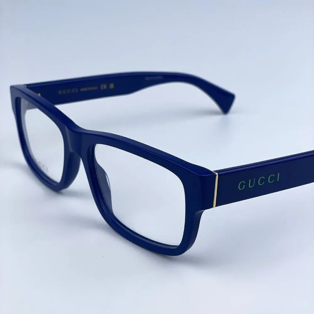 NEW Gucci  GG1141O 002 Blue Square Men Eyeglasses